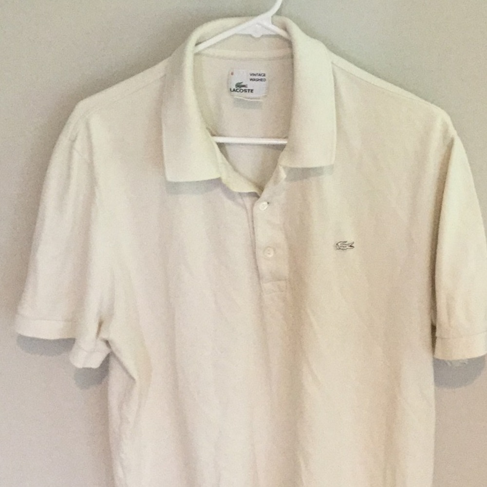 Men's Lacoste Polo shirt size 6 Cream/off white
